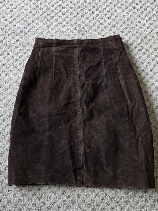 Ann Taylor Dresses & Skirts - Ann Taylor Dark Brown Suede Pencil Skirt